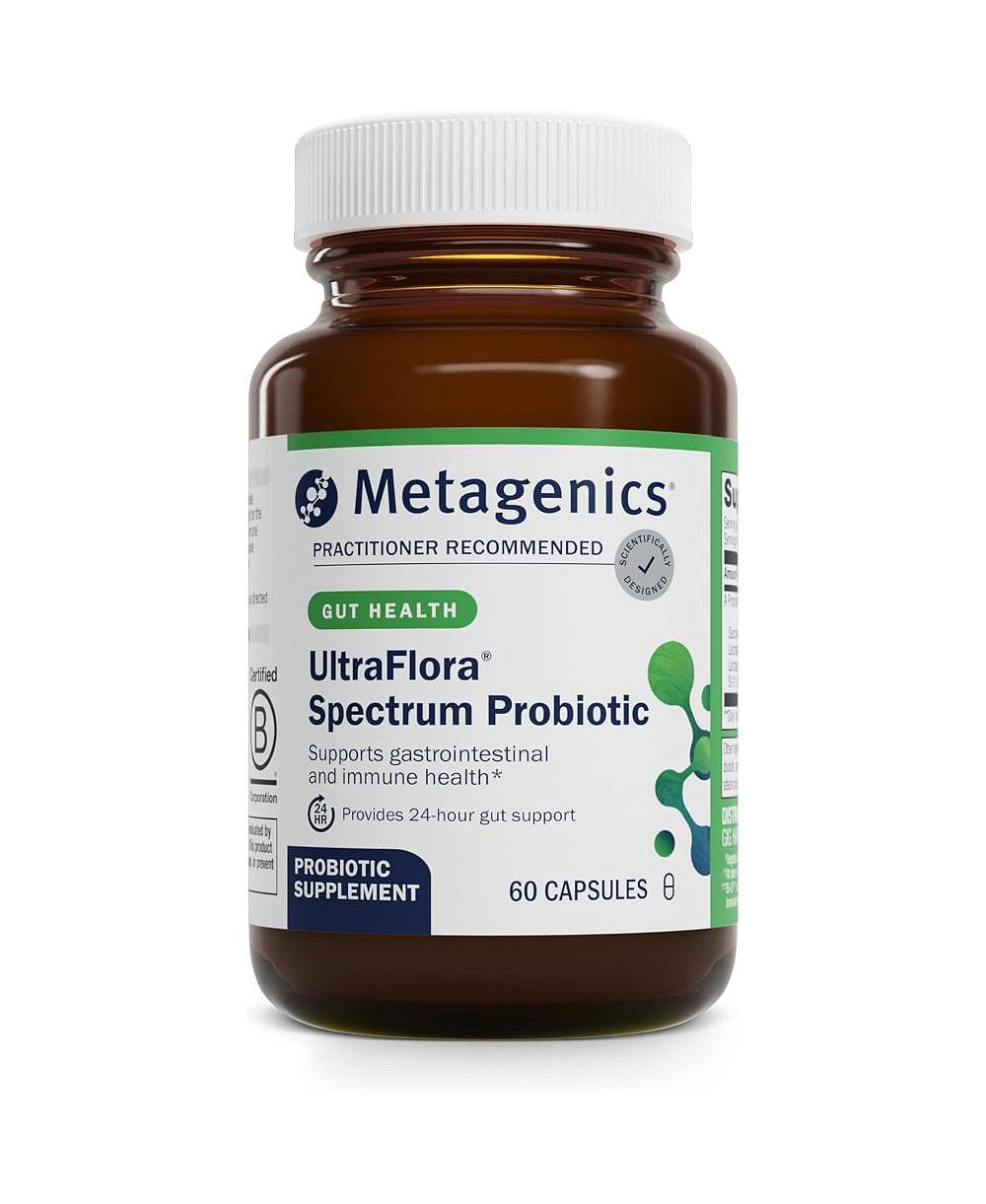 Metagenics UltraFlora Spectrum - Shelf-Stable Probiotic for Gut and Digestive Wellness, Healthy Microbiome and Flora Support - 60 Capsules