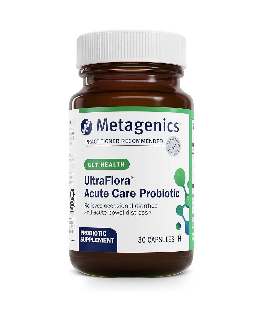 Metagenics UltraFlora Acute Care - пробиотическая добавка для быстрого облегчения дискомфорта в кишечнике, вздутия и газообразования - поддерживает здоровую микрофлору кишечника