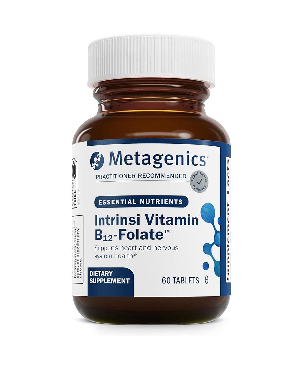 Metagenics Intrinsi витамин B12-Folate с метилкобаламином, L-5-MTHF и внутренним фактором — поддержка метаболизма энергии и нервной системы, 60 таблеток