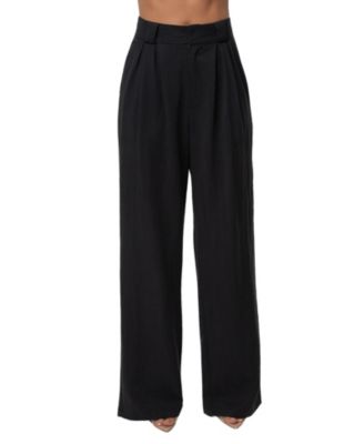 JLUXLABEL Women's High-Waist Wide-Leg Pleated Stay Ready Trouser