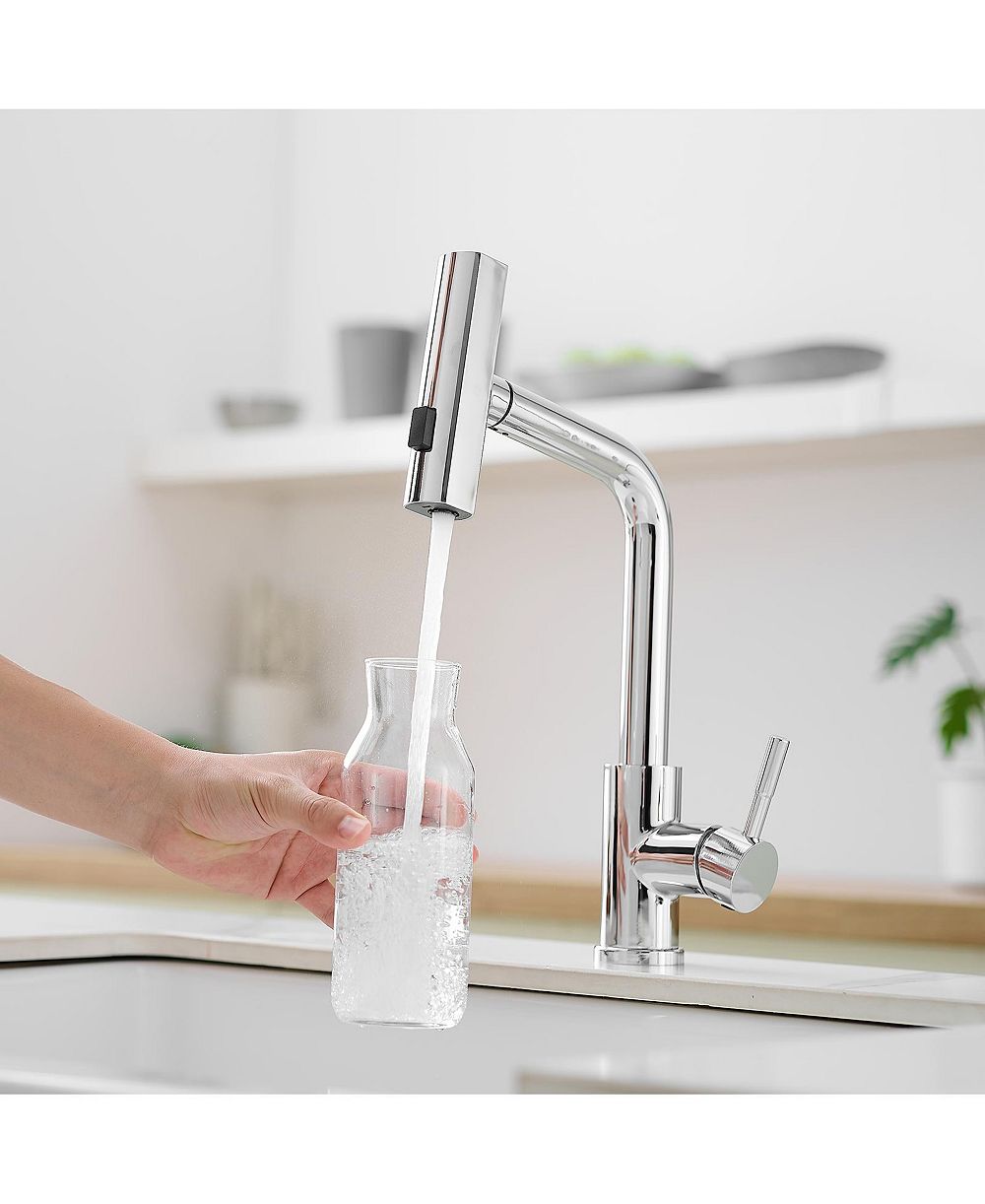 PHYING 360degree(s) Rotation Pull-Down Kitchen Faucet with 3 Spray Modes -Chrome /Stainless Steel High-Arc Sink Faucet