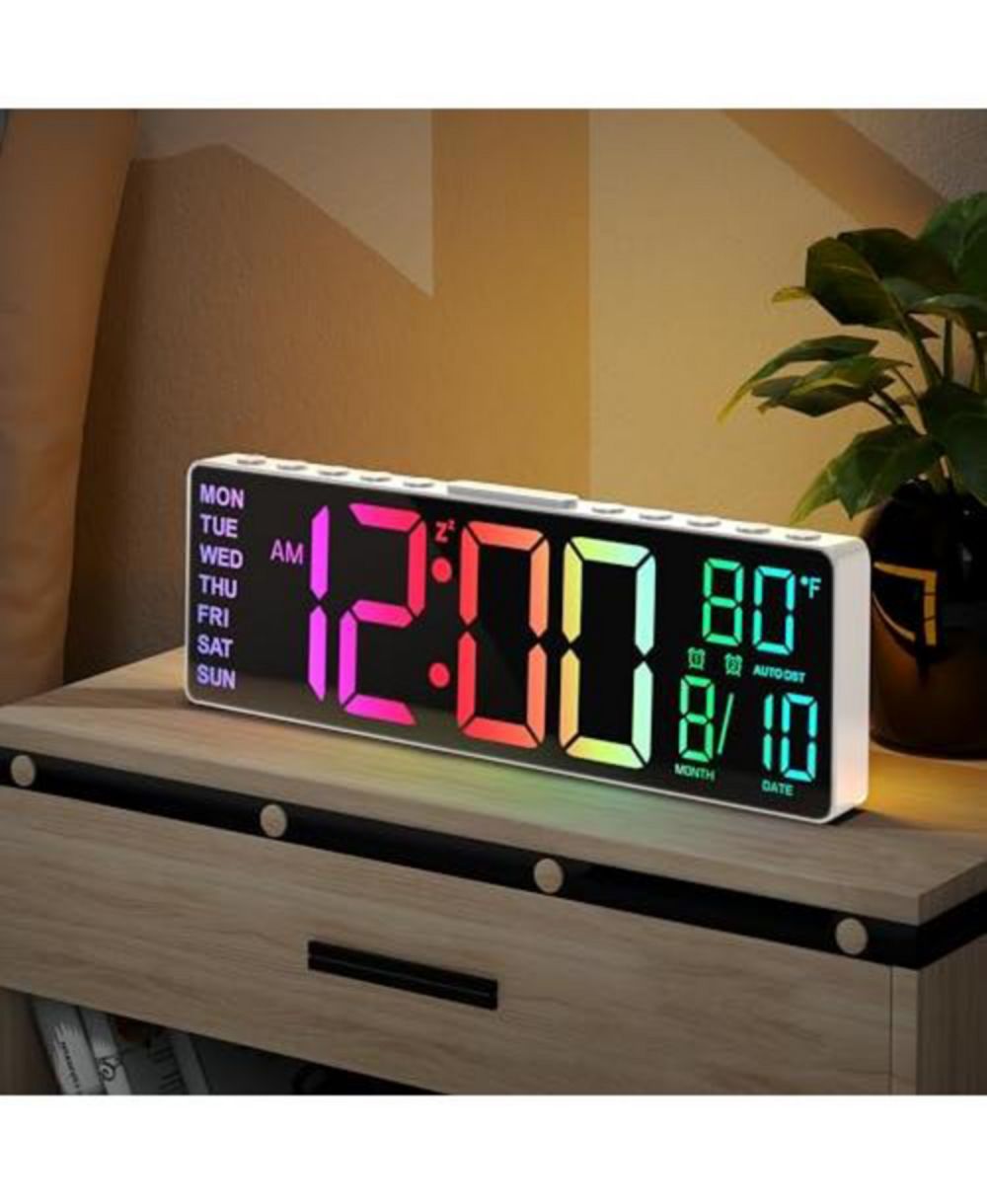 JALL PH-03 10.5" 8 RGB Colors Night Light Date and Month Display Alarm Clock