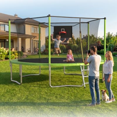 Спортивный батут ZENY 14FT с защитной сеткой, для улицы и дома
