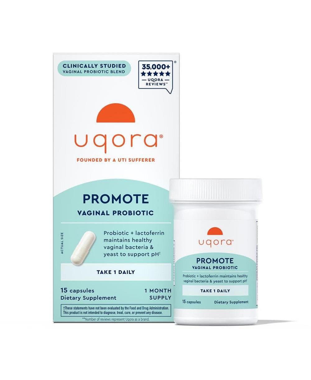 Uqora Promote пробиотик для женского здоровья с лактоферрином, Lactobacillus Acidophilus и Lactobacillus Rhamnosus, 15 капсул