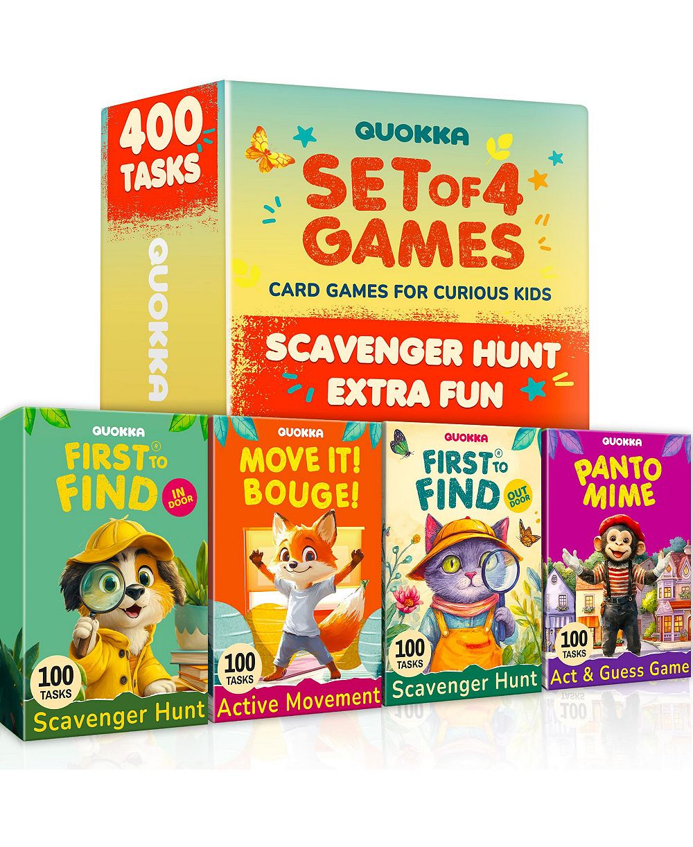 Игровой набор QUOKKA Active Movement для детей 4-8 лет, 100 карточек с упражнениями