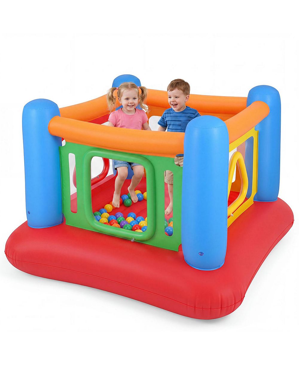 Gymax Inflatable Bounce House for Kids Blow Up Jumping House w/Transparent Side Walls