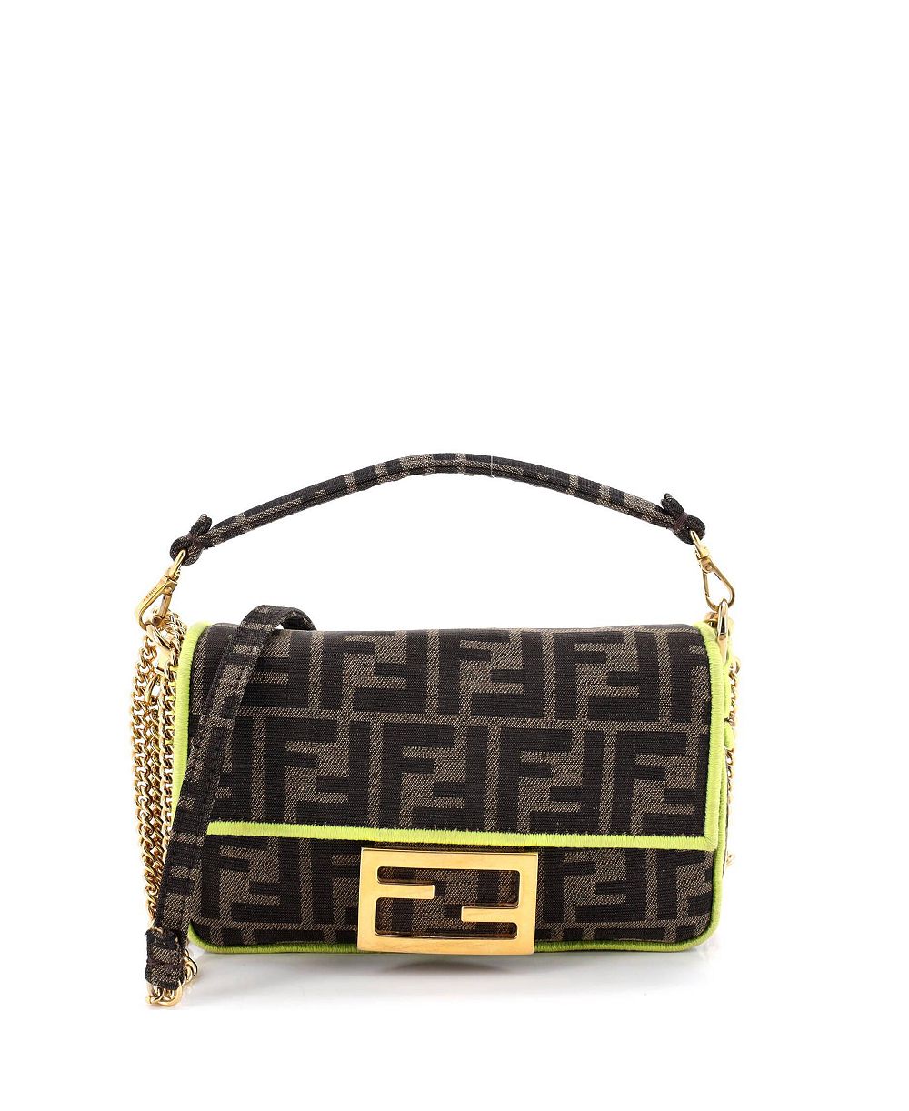 Б/у мини-сумка Fendi Baguette NM Zucca Canvas