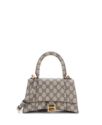 Gucci Small x Balenciaga The Hacker Project Hourglass сумка с ручкой GG Coated Canvas