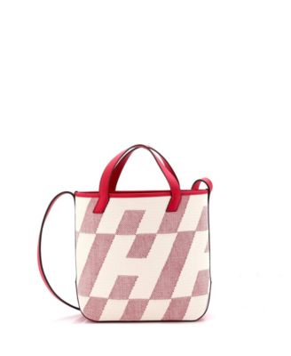 Сумка HERMÉS 27 Cabas H en Biais Canvas с кожаной отделкой Pre-Owned
