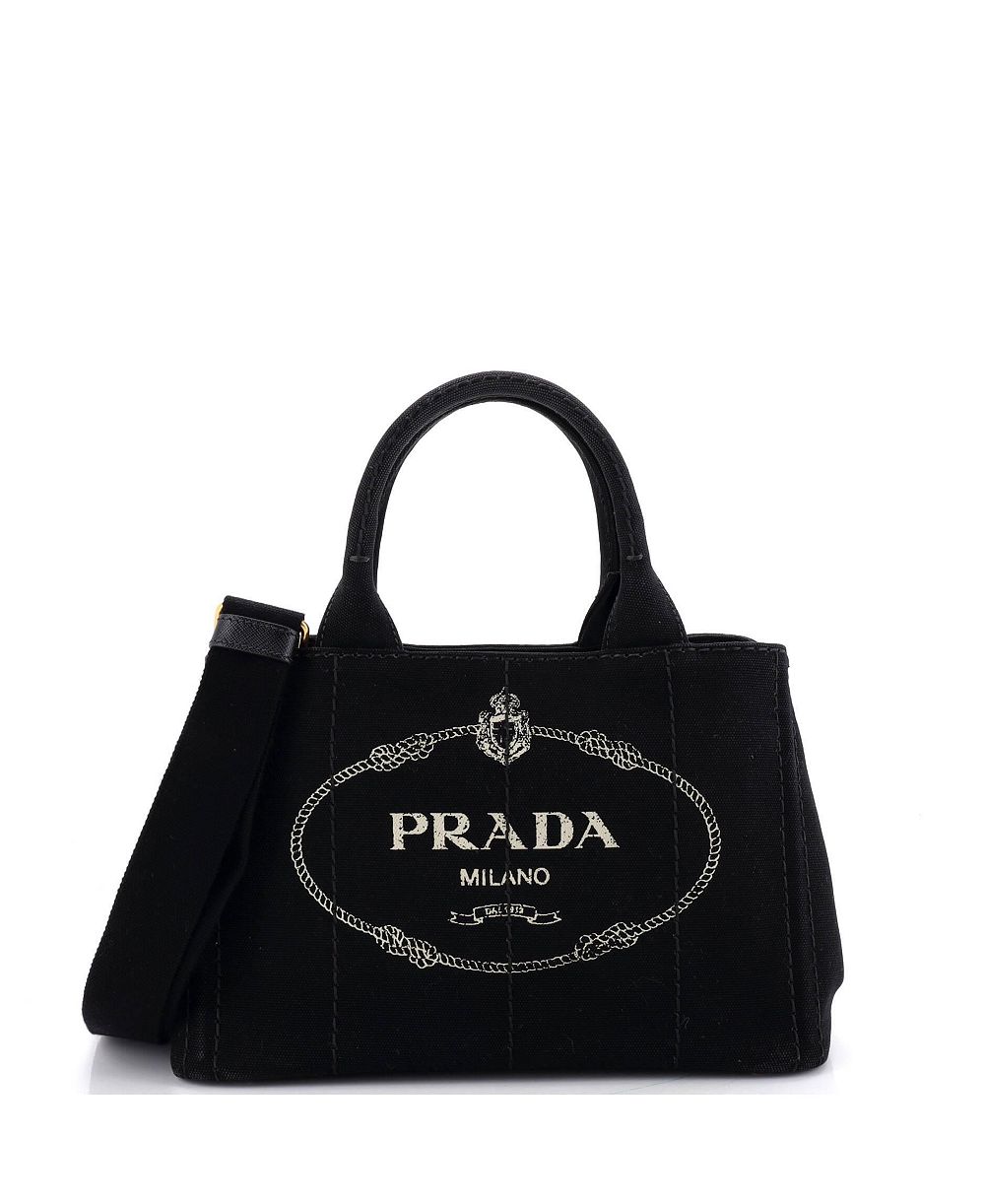 Сумка-тоут Prada Mini Canapa из канваса (б/у)