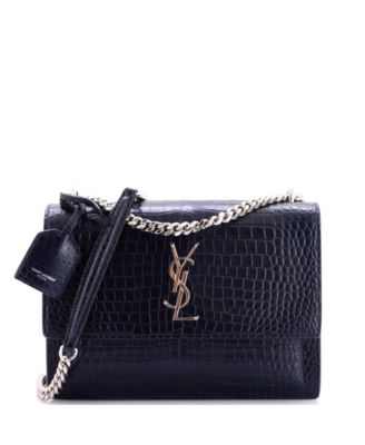 Pre-Owned Saint Laurent Medium Sunset Crossbody Bag Embossed Leather