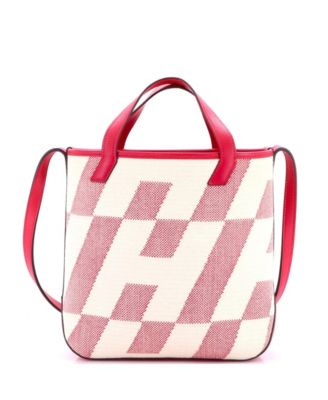 Сумка HERMÉS 27 Cabas H en Biais из канваса с кожаной отделкой