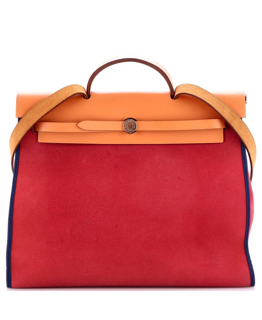 Подержанная сумка HERMÉS 39 Herbag Zip из кожи и канваса