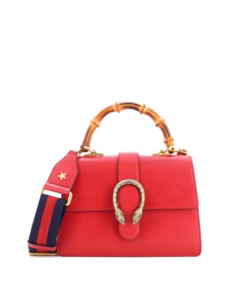 Pre-Owned Gucci Medium Dionysus Bamboo Top Handle Bag Leather