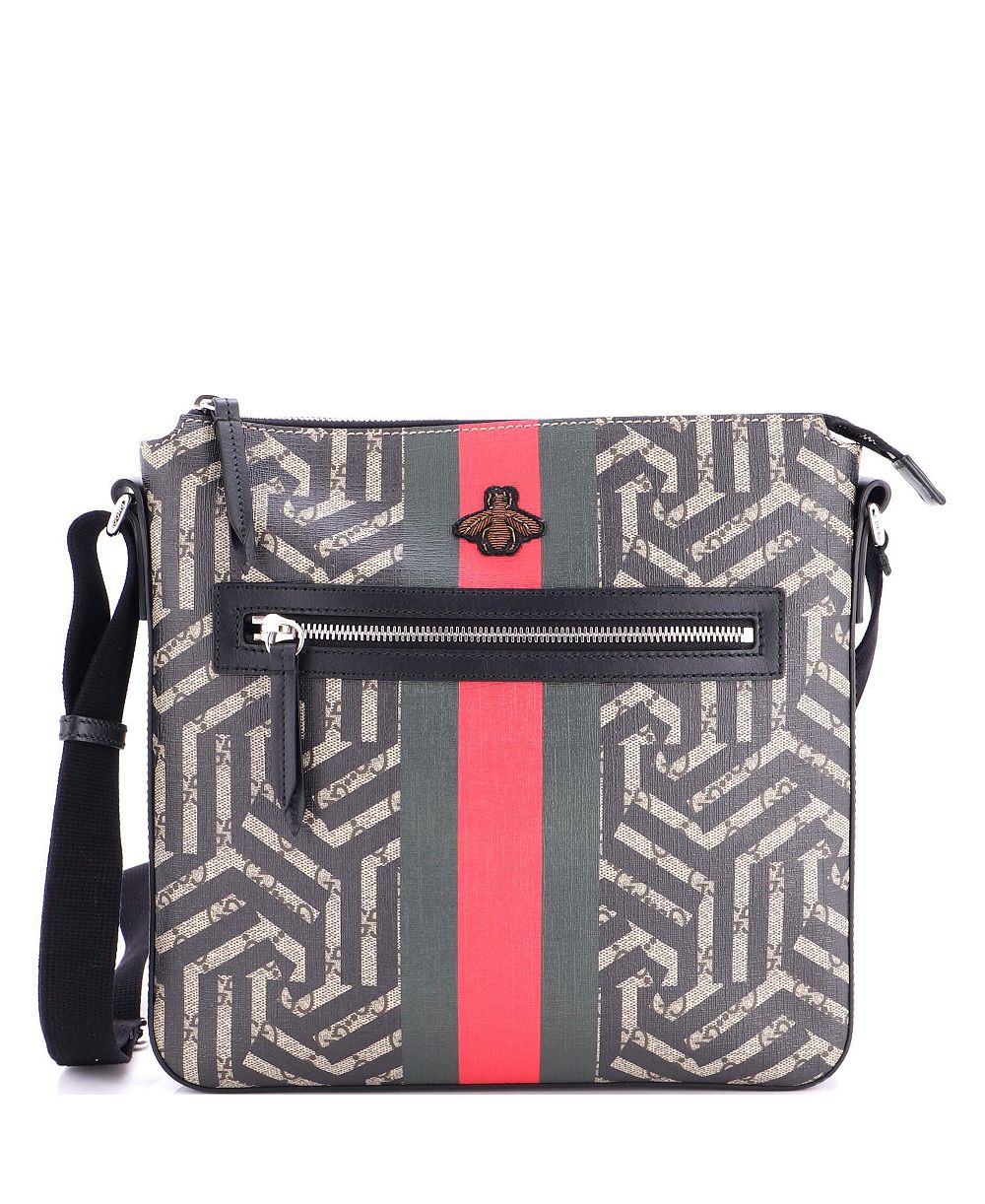 Б/у сумка через плечо Gucci Medium Front Zip Messenger Caleido GG Coated Canvas
