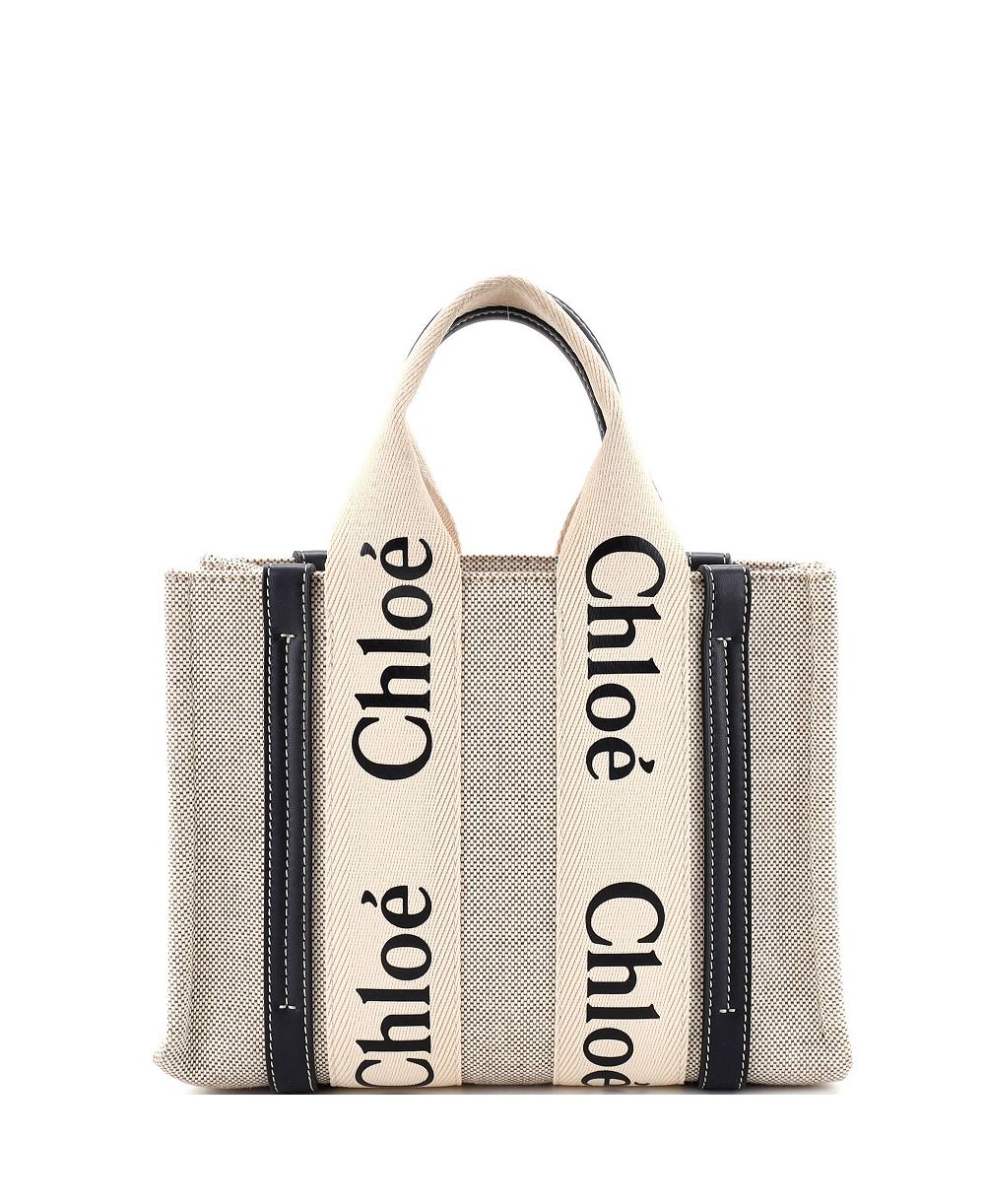Сумка Pre-Owned Chloe Small Woody Tote Canvas with Leather