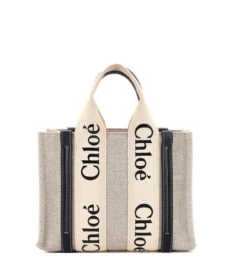 Сумка Pre-Owned Chloe Small Woody Tote Canvas with Leather