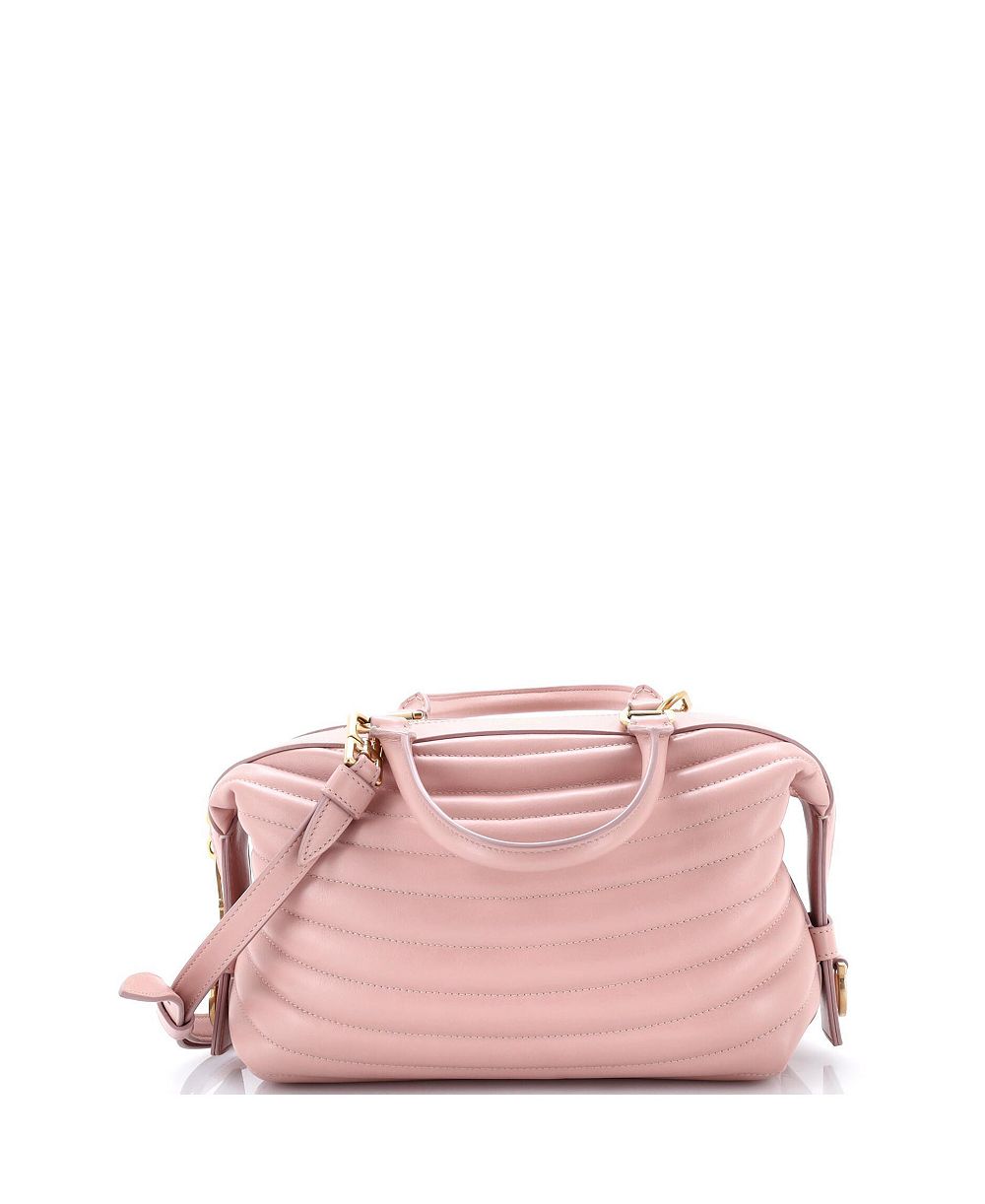 Pre-Owned Salvatore Ferragamo Сумка боулдинг Quilted Leather Convertible Top Handle