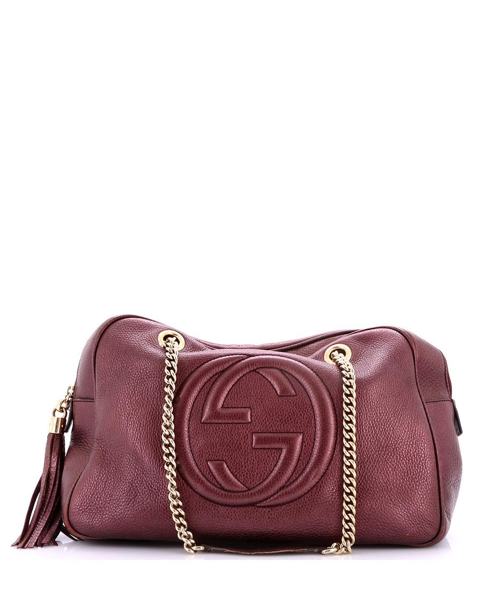Pre-Owned Gucci средняя сумка Soho Chain на плечо с молнией, кожа