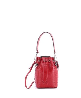 Сумка-ведро Fendi Mini Mon Tresor из кожи с тиснением Zucca