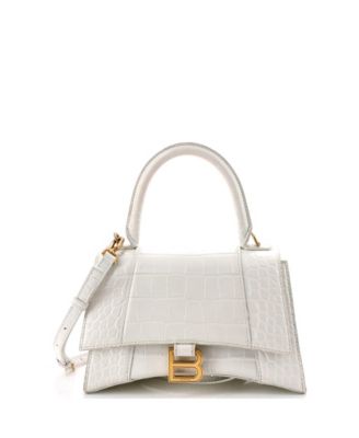Pre-Owned Balenciaga Small Hourglass Top Handle Bag Embossed Leather