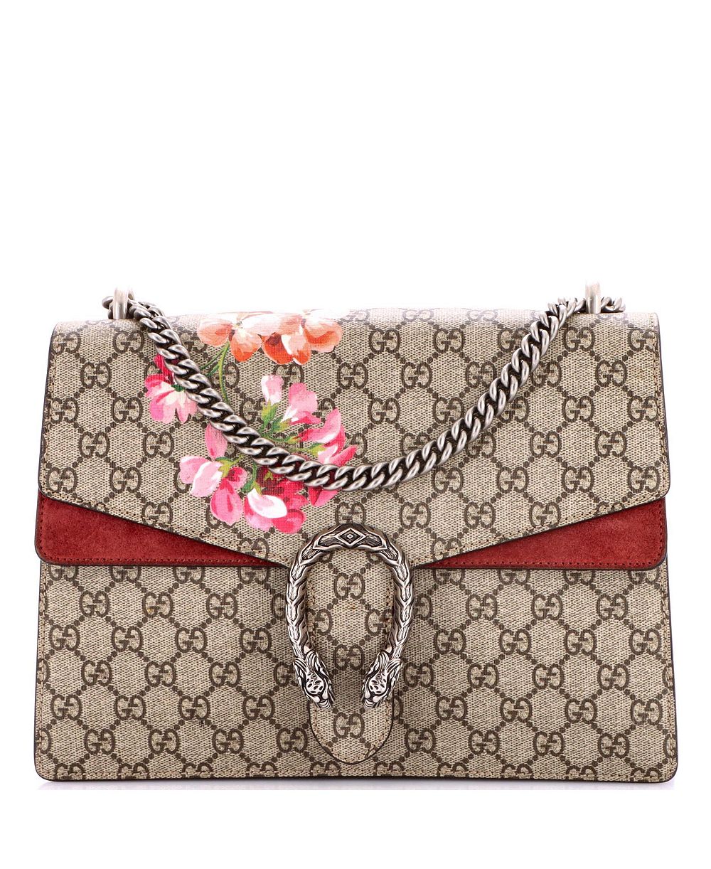 Сумка Gucci Dionysus Medium с принтом Blooms, кожаная