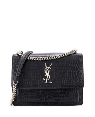Pre-Owned Saint Laurent Medium Sunset Crossbody Bag Embossed Leather