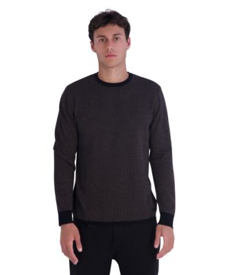 KARL LAGERFELD PARIS Men's Modern-Fit Unfinished-Hem Sweater