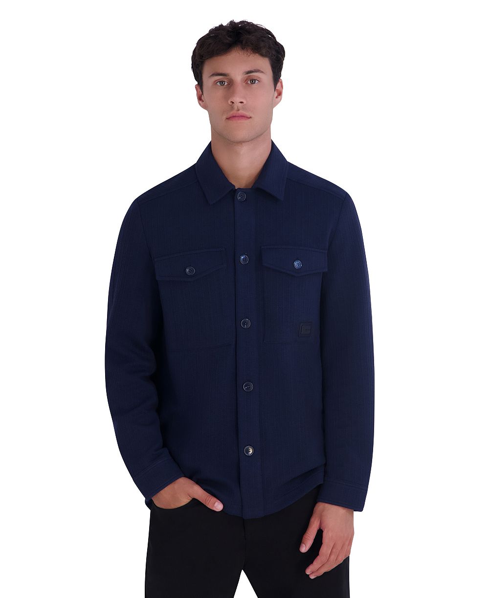 KARL LAGERFELD PARIS Men's Pique Shirt Jacket