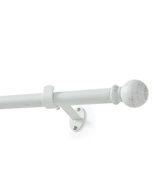 Threadmade Farmhouse Ball 3/4-Inch Adjustable Decorative Single Curtain Rod with Globe Ball Finials