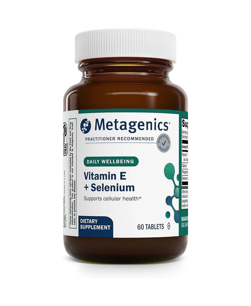 Добавка Metagenics E 400 Selenium с витамином Е и селеном, антиоксидантная формула с кальцием и фосфором, поддерживает иммунитет, кожу, глаза, 60 таблеток
