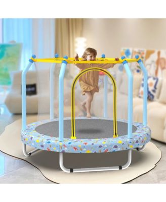ZENY 55-inch Trampoline for Kids Indoor/Outdoor with Basketball Hoop, Small Toddler