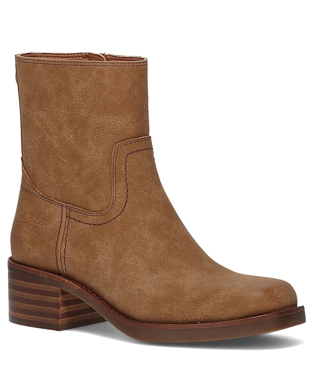 Frye and Co. Women's Miranda Low Zip Stacked Heel Booties