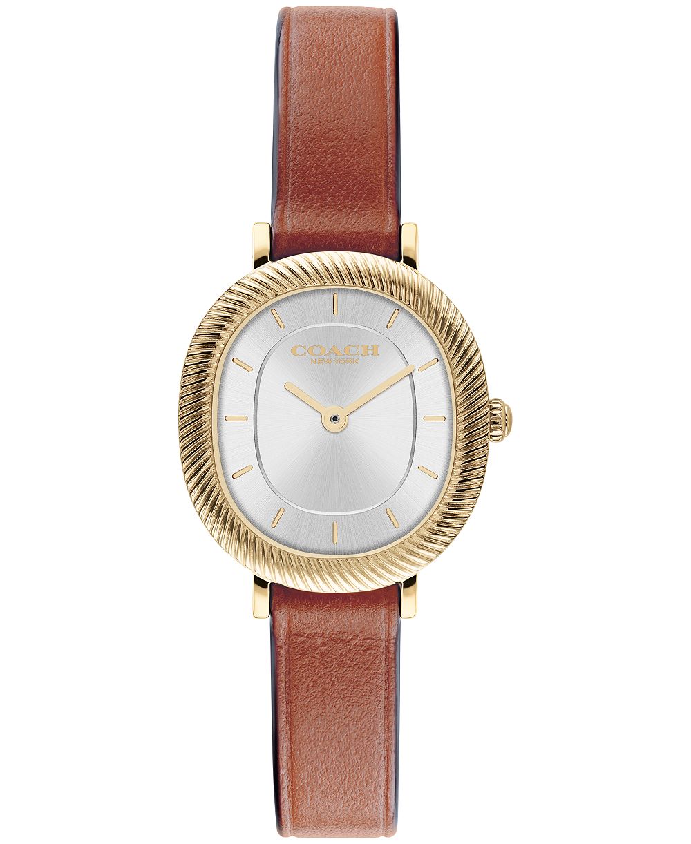 COACH Women's Harlow Saddle Leather Strap Watch 23.8mm
