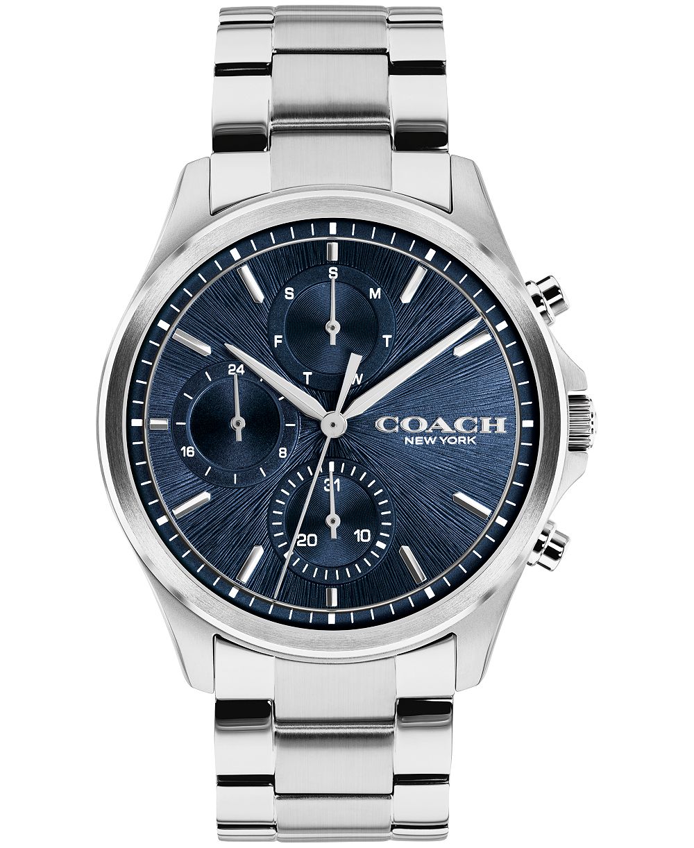 COACH Men's Oliver Silver-Tone Stainless Steel Bracelet Watch 41mm