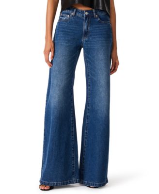 Steve Madden Women's Goldie Jean Mid-Rise Wide-Leg Flare Jeans