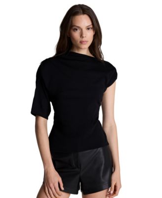 Женский трикотажный свитер Kenneth Cole с асимметричной драпировкой