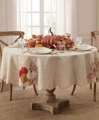 Elrene Pumpkin Picking Round Tablecloth, 70" x 70"