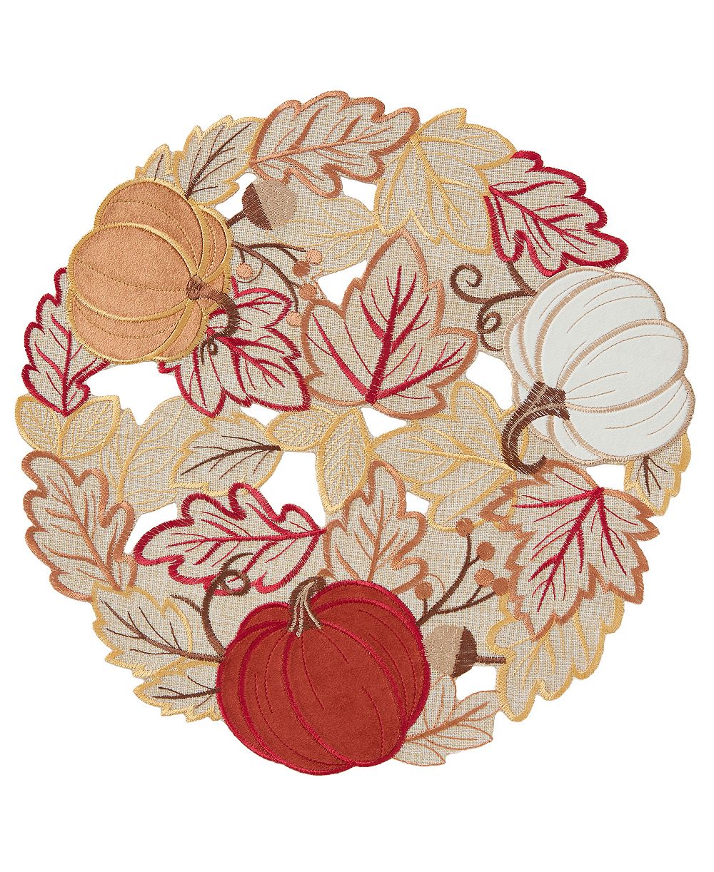 Elrene Pumpkin Picking Round Placemat, 15"
