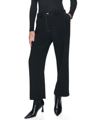 DKNY Women's High-Rise Contrast-Stitching Tab-Pocket Pants