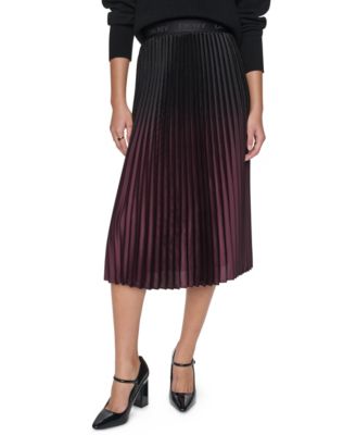 DKNY Women's High-Waisted Pleated Midi Skirt