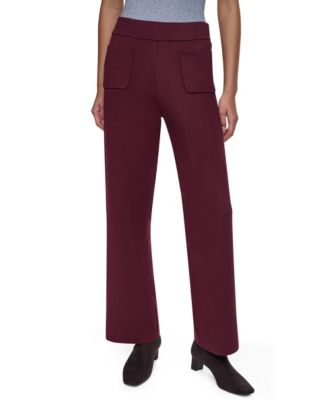 DKNY Women's Front Pocket Essentials High-Waisted Wide-Leg Pull-On Pants