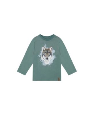 Deux par Deux Little Boys 6- 12 Long Sleeve T-Shirt Turquoise