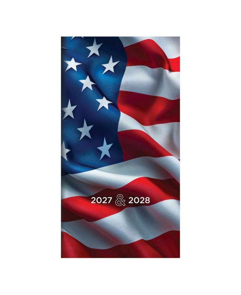TF Publishing Paper Goods 2027-2028 Flag маленький ежемесячный карманный планер