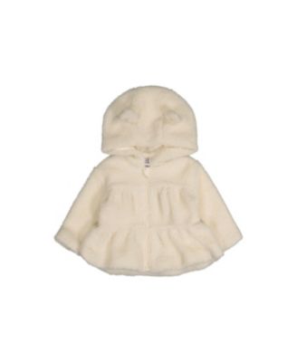 Deux par Deux Baby Girls (3M-24M) Hooded Zip Sherpa Jacket