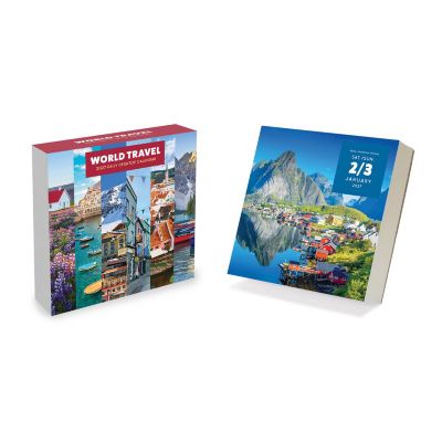 TF Publishing Paper Goods 2027 World Travel Daily Desktop Calendar
