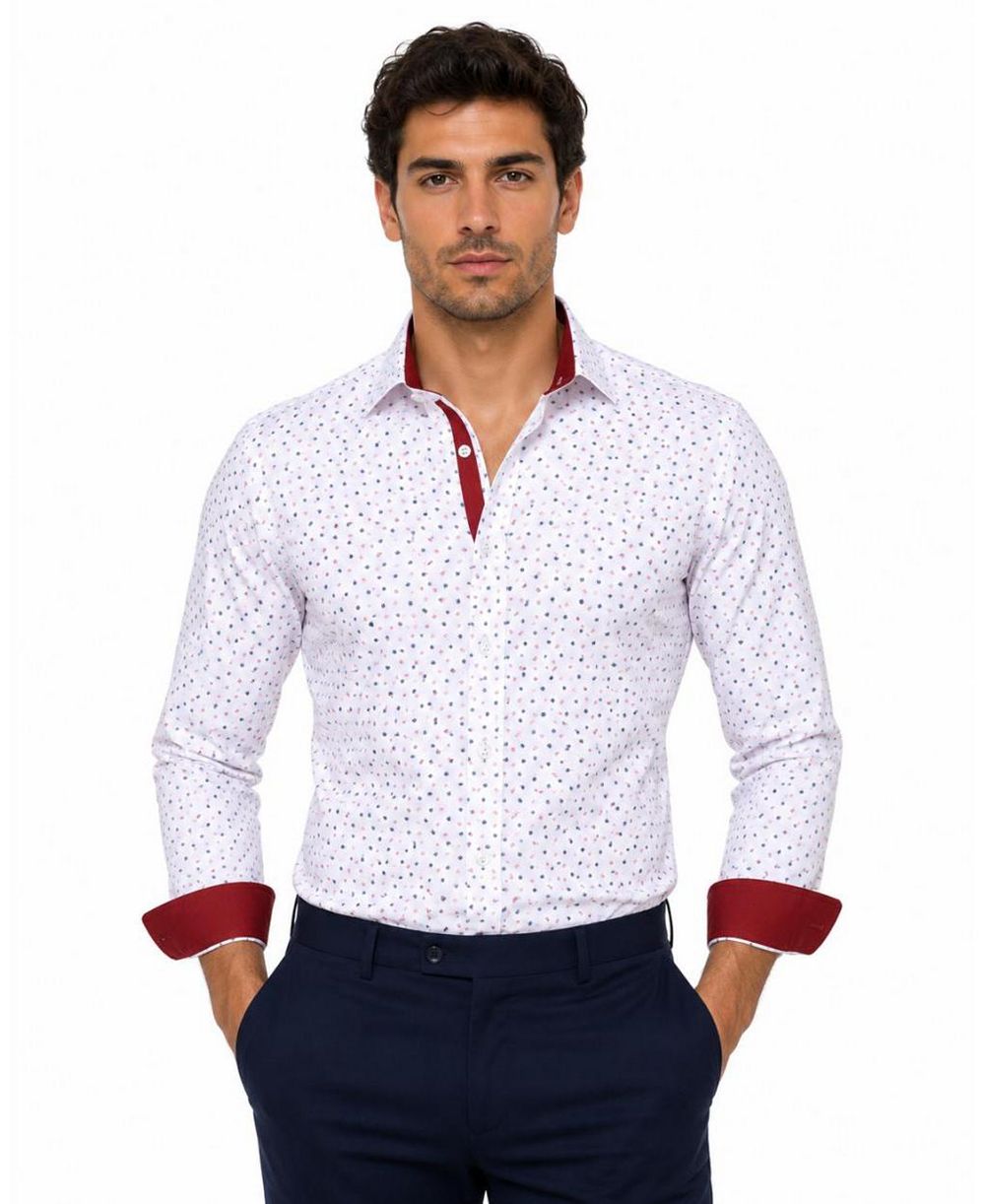 Elie Balleh Men's Slim Fit Classic Button-Down Shirt with Sleek Design