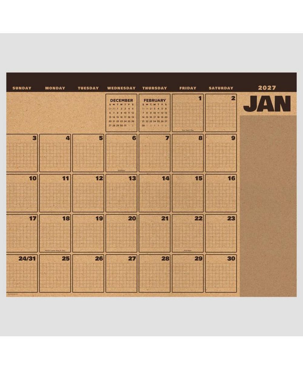 TF Publishing Paper Goods 2027 Trail  Timber Large Desk Pad Monthly Blotter Calendar