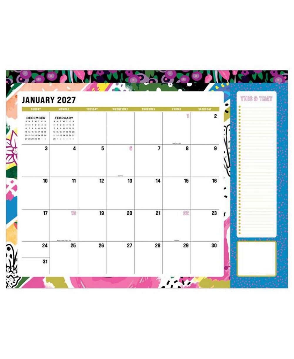 TF Publishing Paper Goods 2027 Maximal Mirage Large Desk Pad Monthly Blotter Calendar