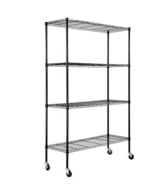 Mecale 4-Tier Storage Shelving Unit with Wheels, Adjustable, 700-Lb Capacity